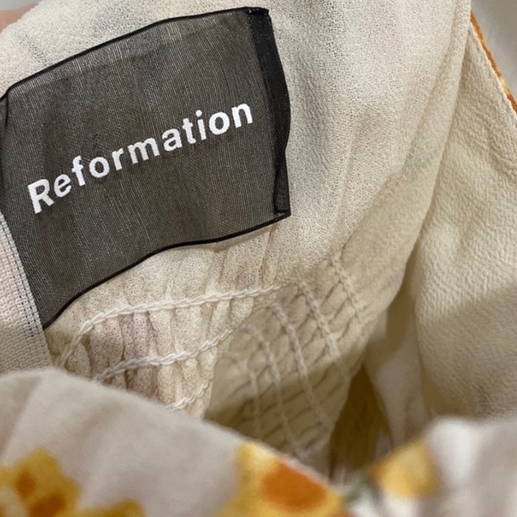 Reformation Elyse Ruffle Tie Front Mini Dress Size 12 - Picture 10 of 11